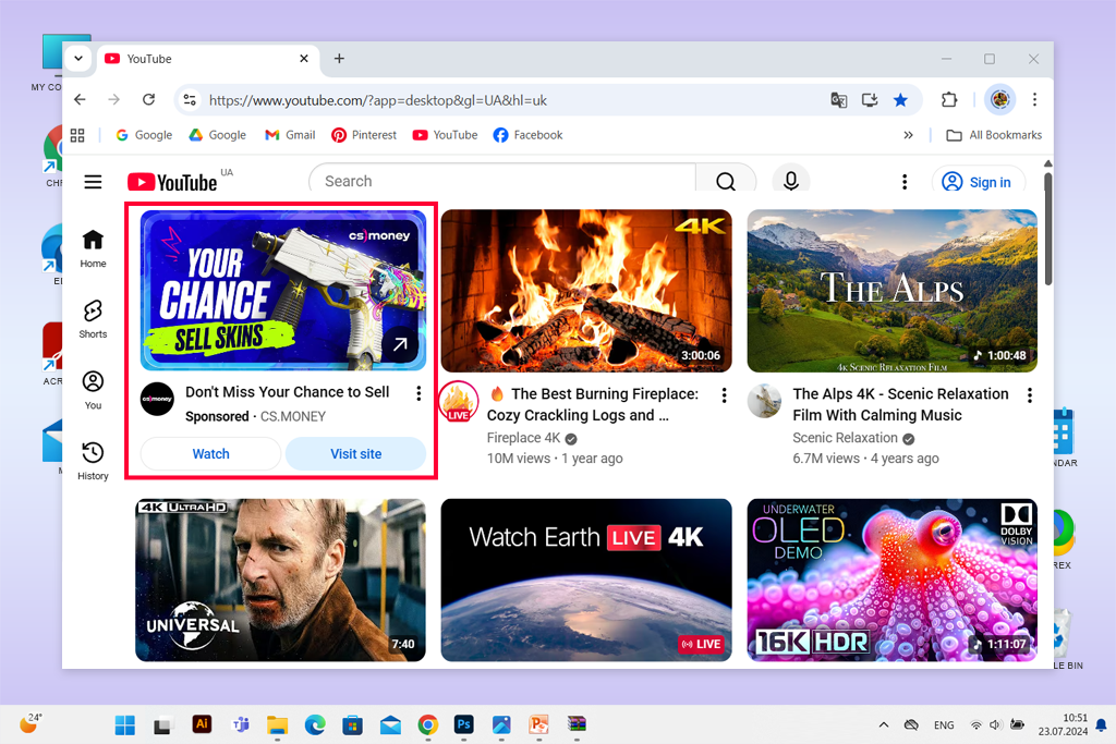 in-feed youtube ad format
