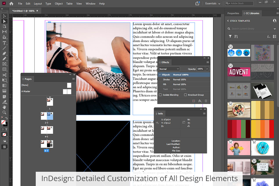 إنديزاين التخصيص التفصيلي لجميع عناصر التصميم