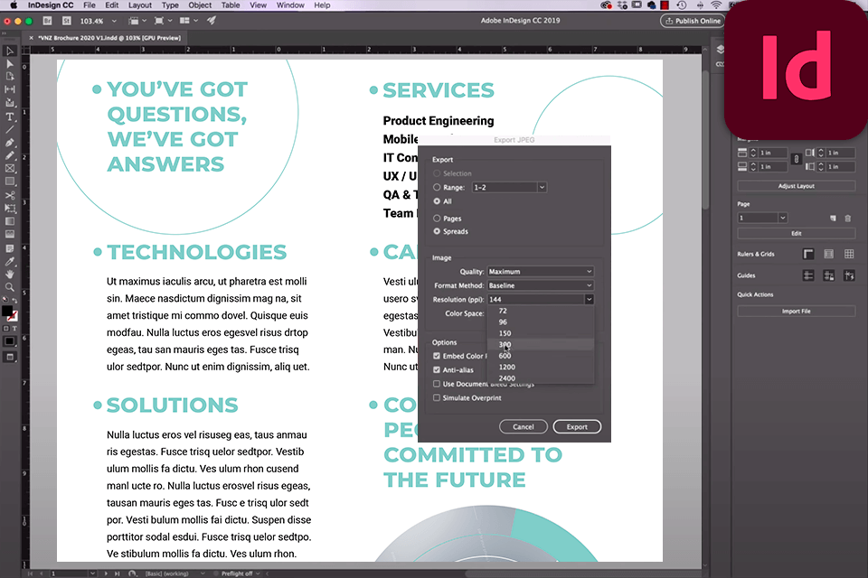 indesign interface