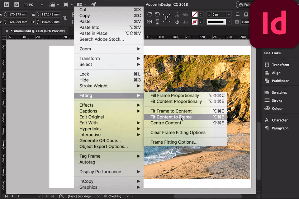 indesign interface