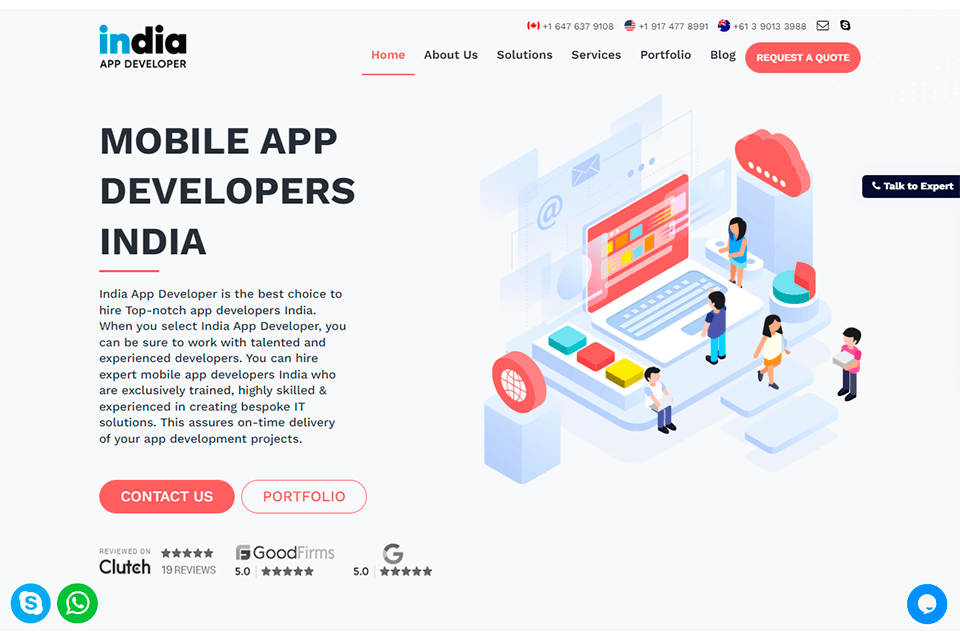 india app developer interface