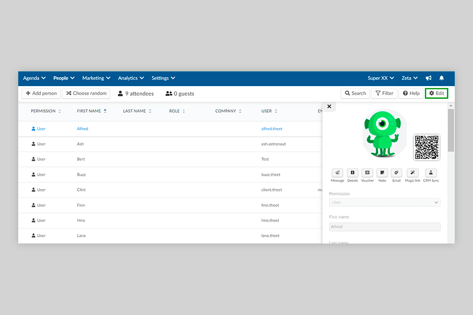 inevent attendees management