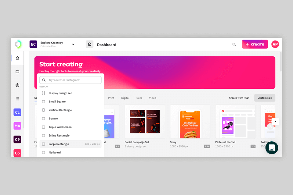inevent multiple ad formats