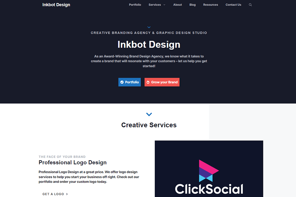 inkbot design digital agency interface
