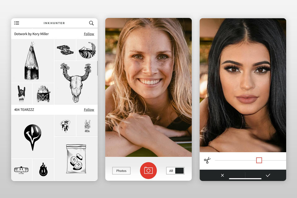 inkhunter app like faceapp interface