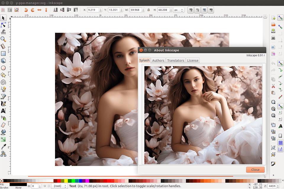 inkscape linux photo editor interface