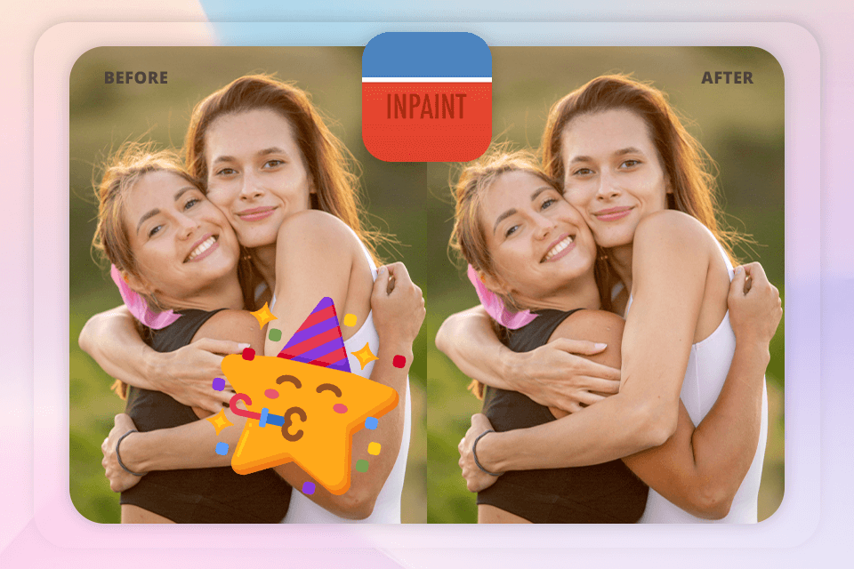 inpaint app to remove emoji from photo