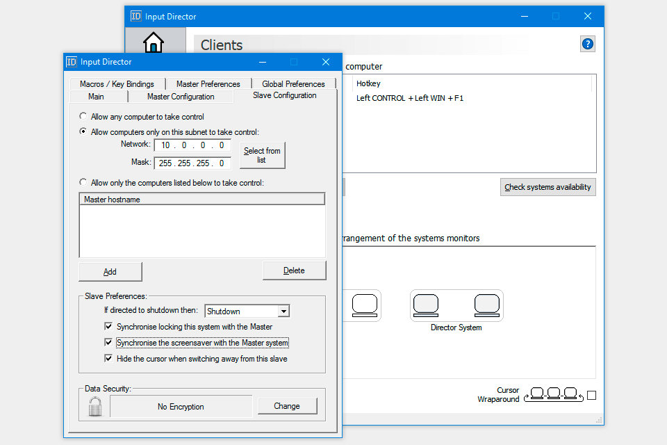 input director multi monitor software interface