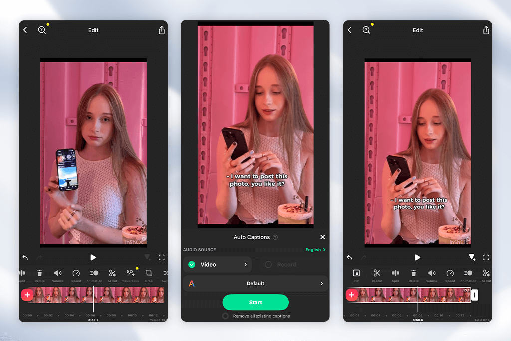 inshot app for video captions