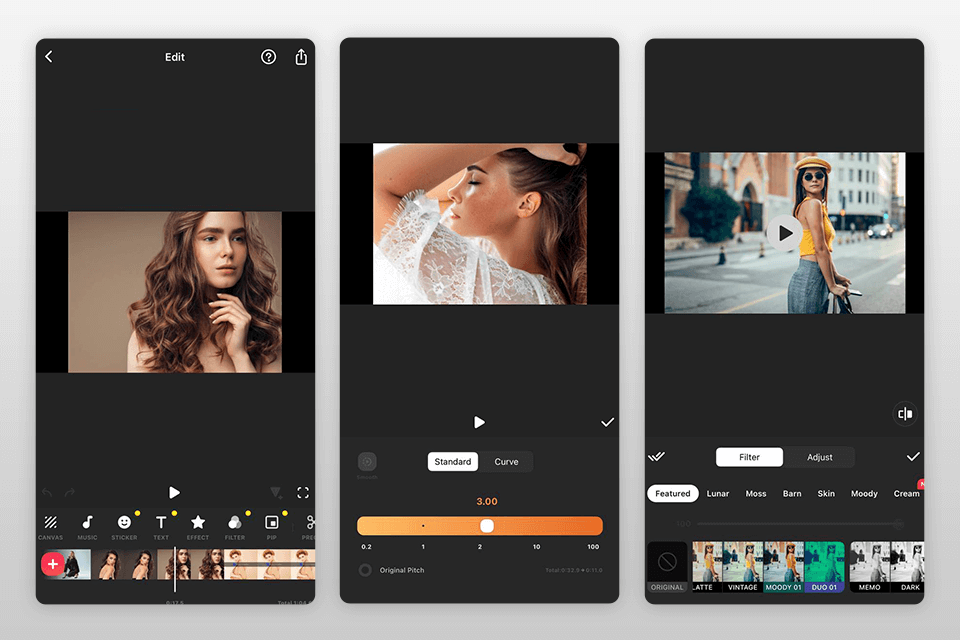 inshot free video editing app interface