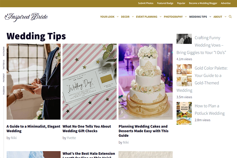 inspiredbride net wedding blog