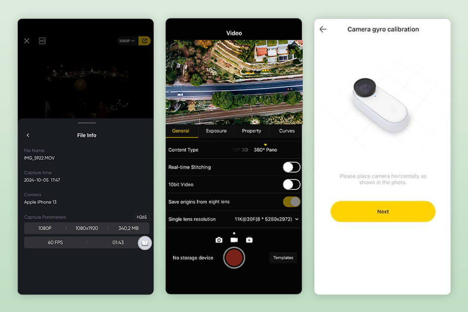 insta 360 calibration to use gimbal for iphone