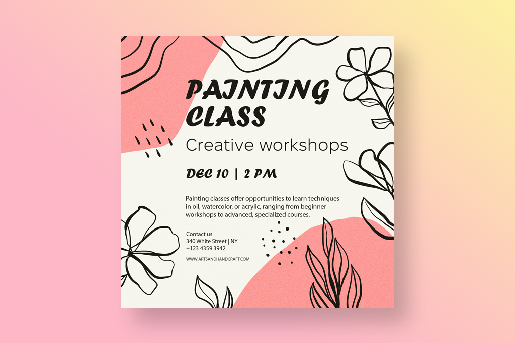 instagram banner maker hand-drown elements