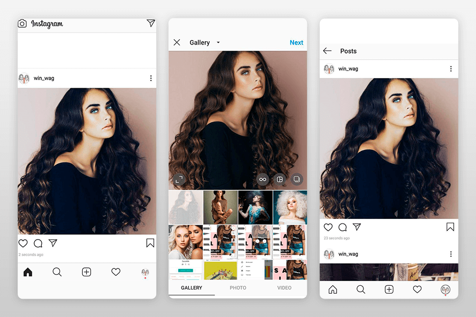 instagram interface