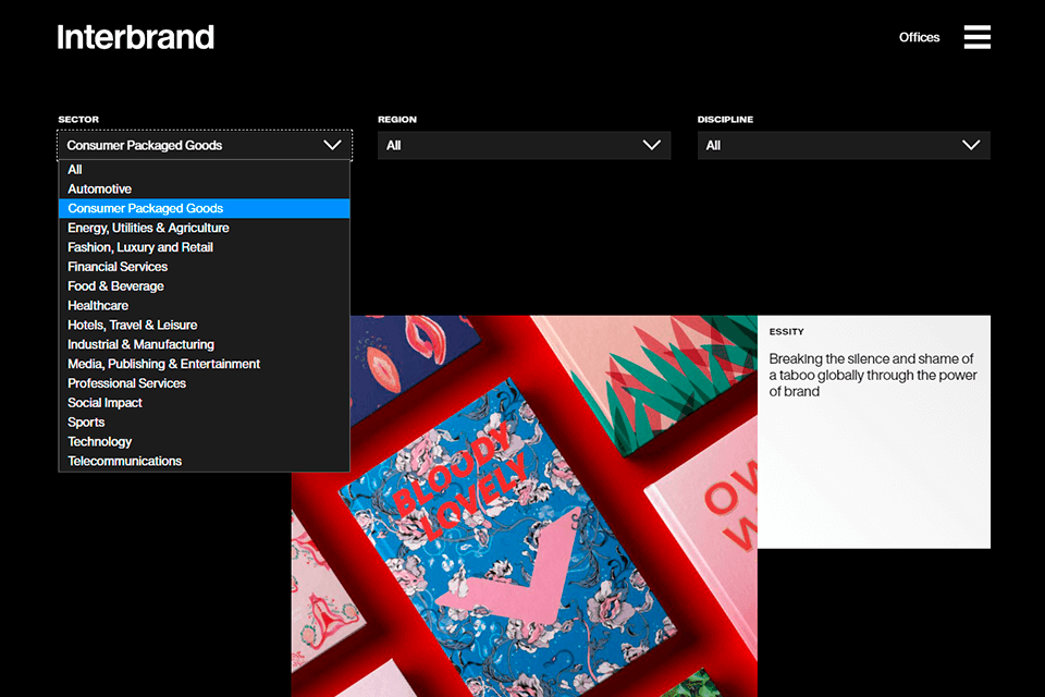 interbrand graphic design company interface