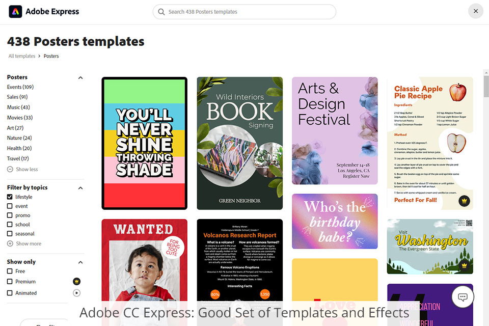 interface adobe cc express