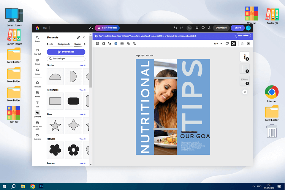 adobe express interface