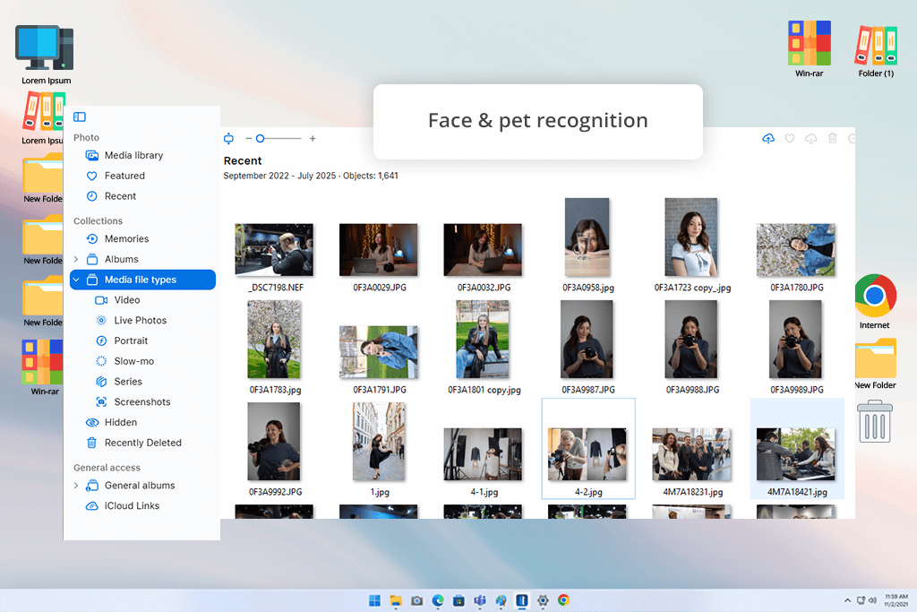 interface apple photos photo organizing software