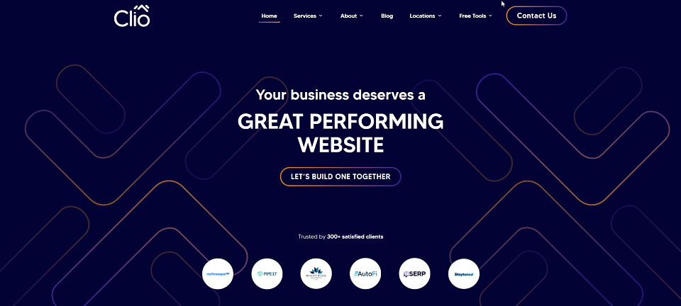 clio websites wordpress developer interface