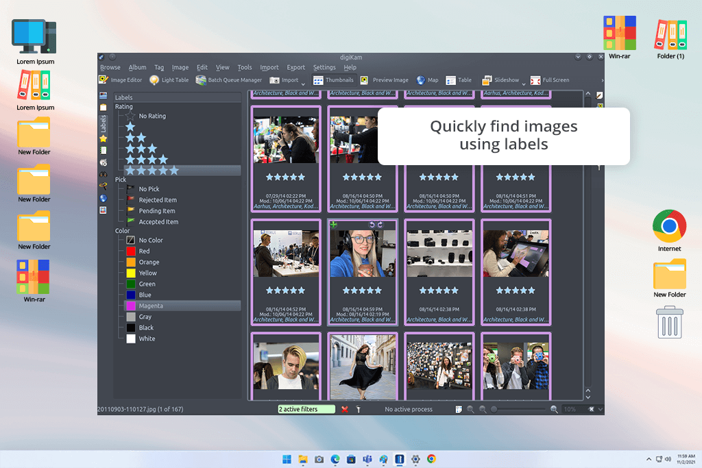 interface digikam photo organizing software