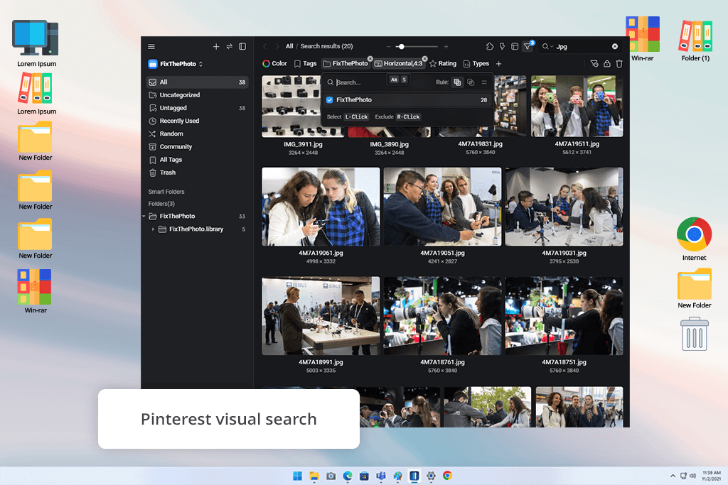 interface eagle photo organizing software
