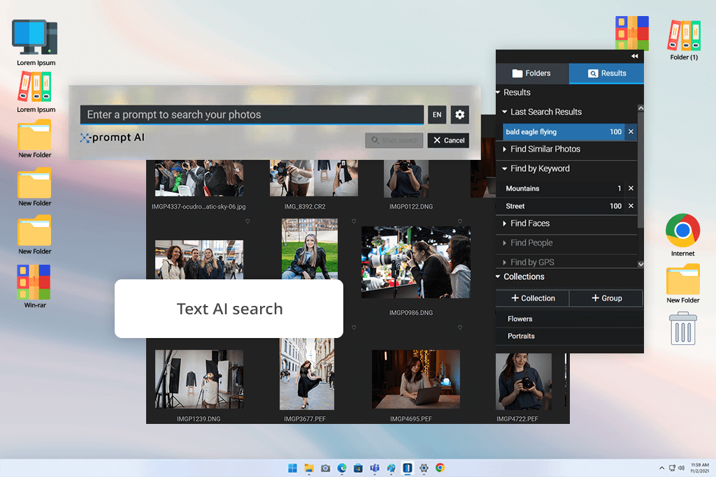 interface excire foto 2025 photo organizing software