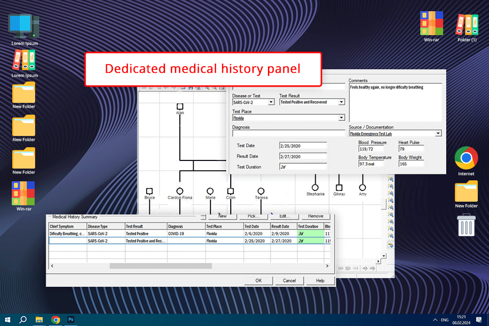 genopro free genogram maker interface