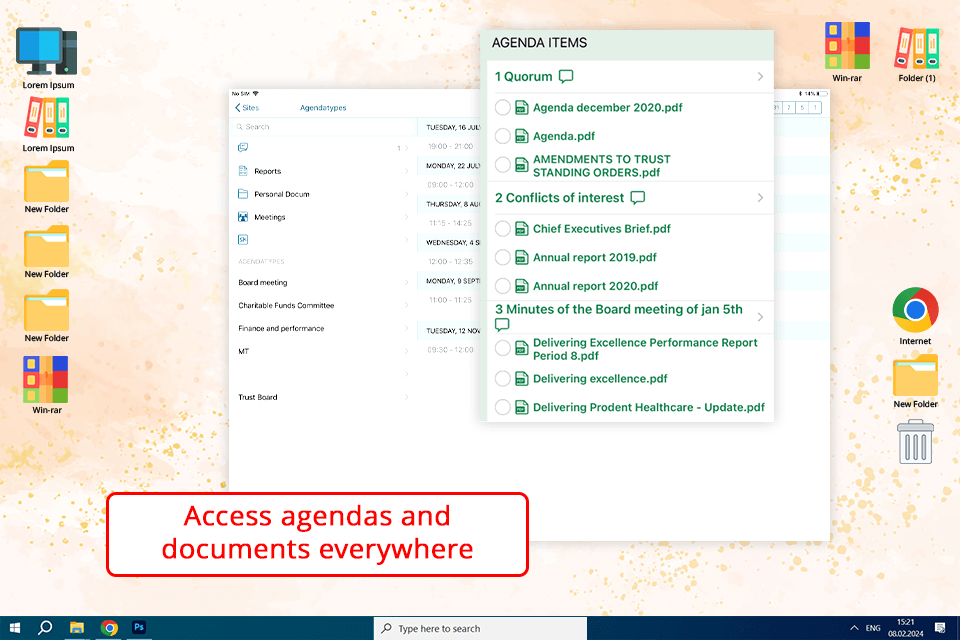 ibabs board management software interface