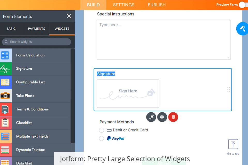 interface jotform