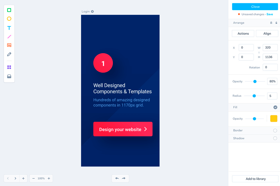 marvel ui design software interface