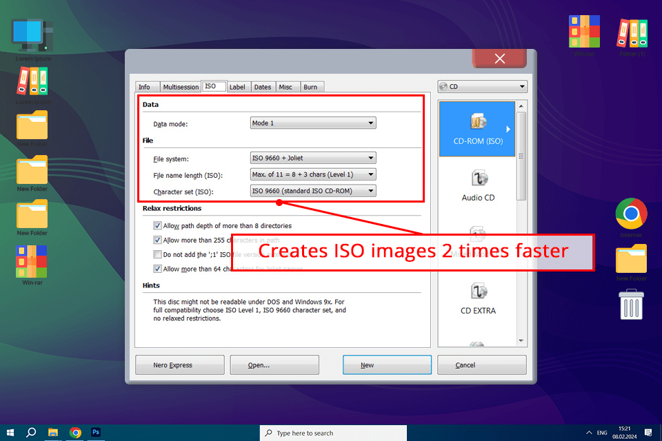 nero burning rom interface