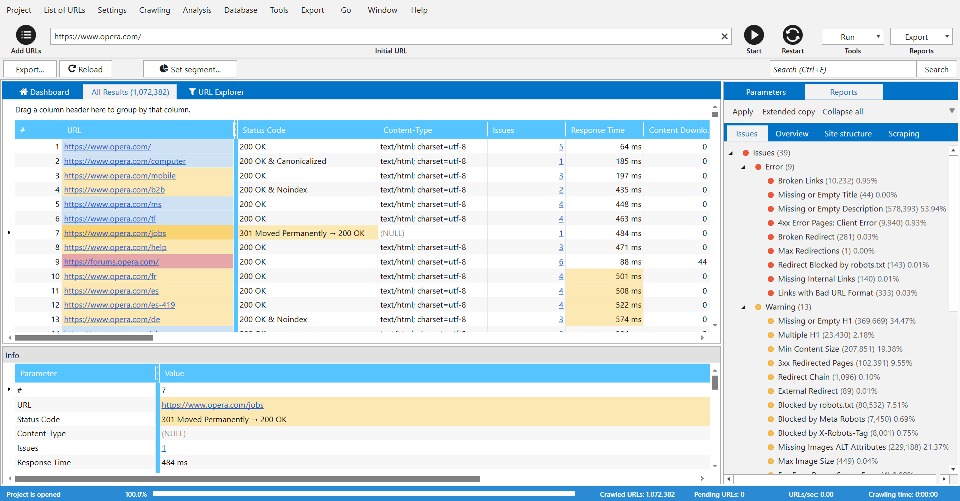 netpeak spider interface website backlink checkers
