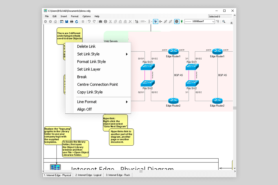 network notepad network diagram software interface