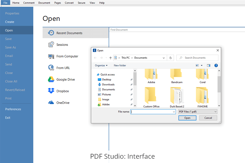 pdf studio interface
