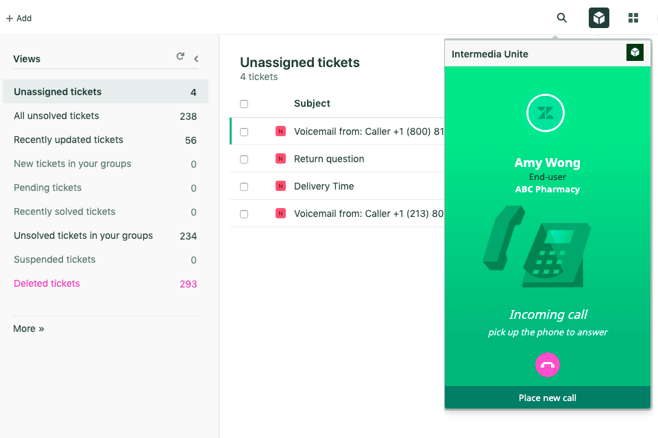 intermedia unite voip software interface