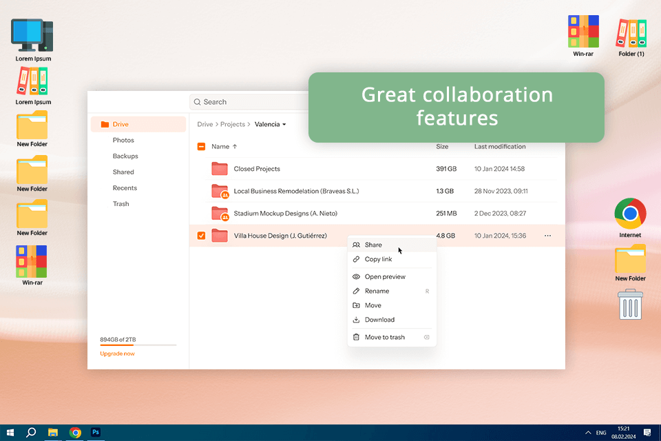 internxt cloud storage for photos