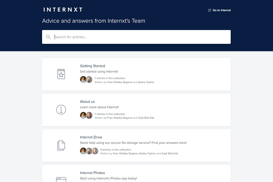 internxt support