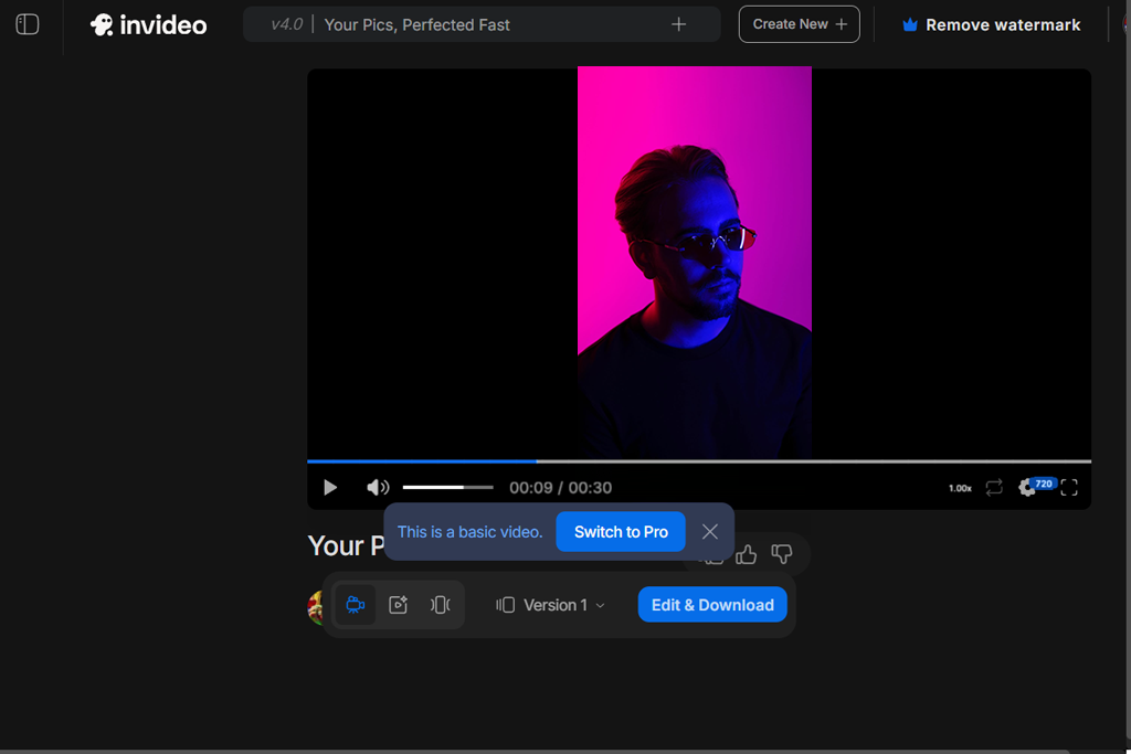 invideo ai tool for content creation