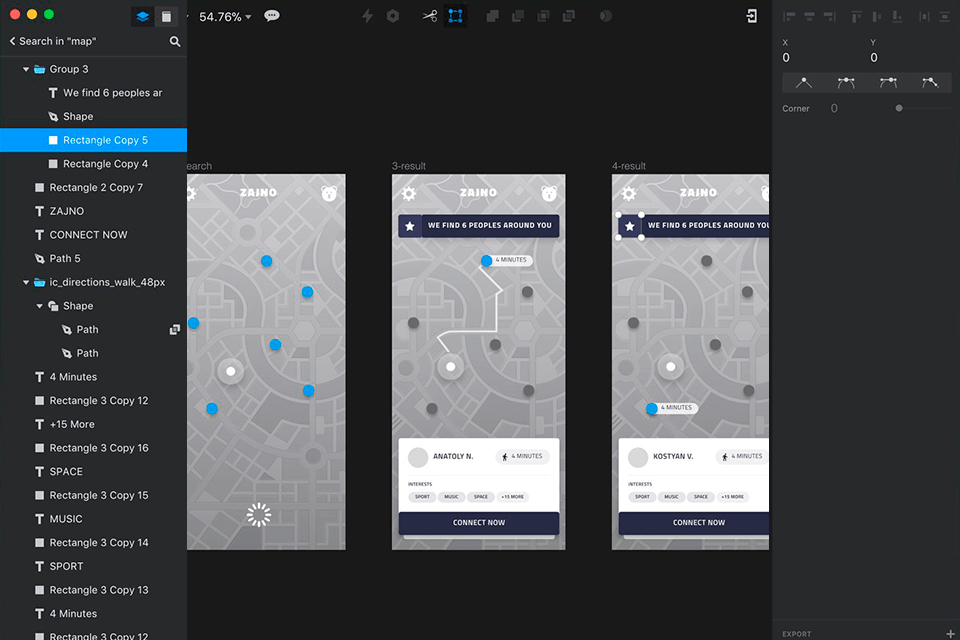 invision app design software interface