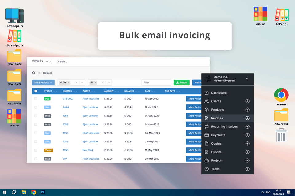 invoice ninja invoice software for small business interface