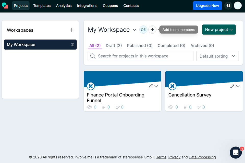 involveme customer management software interface