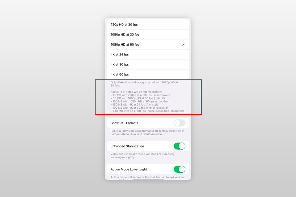 iphone camera settings getting cinema like video