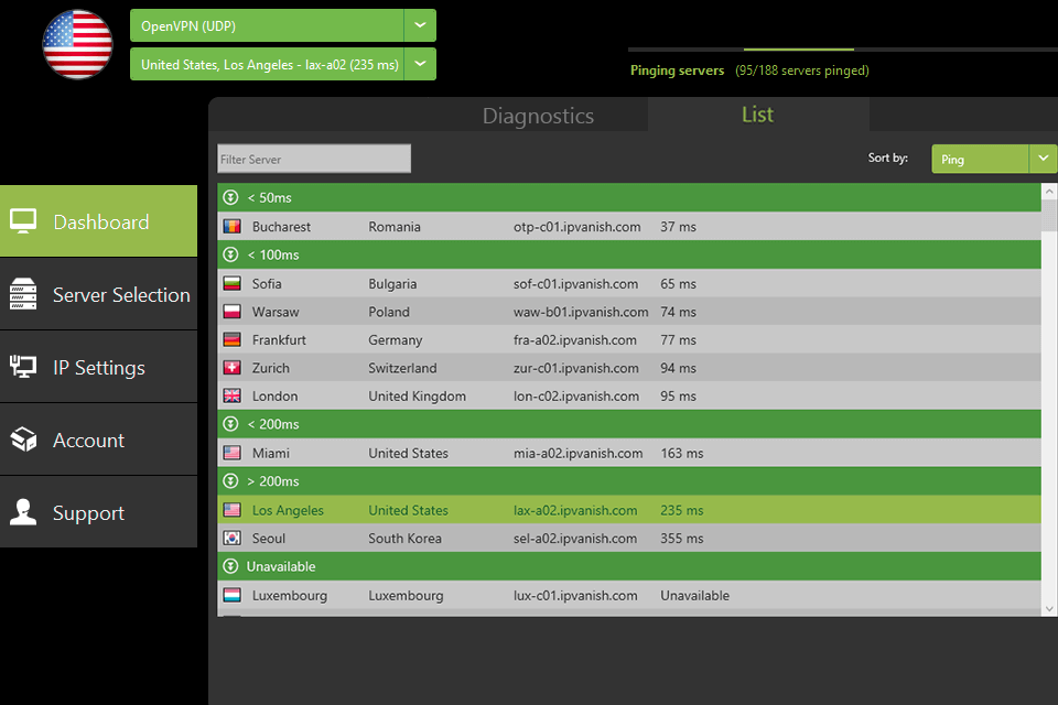 واجهة ipvanish vpn