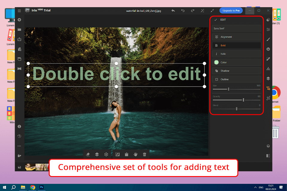irix hdr working with text