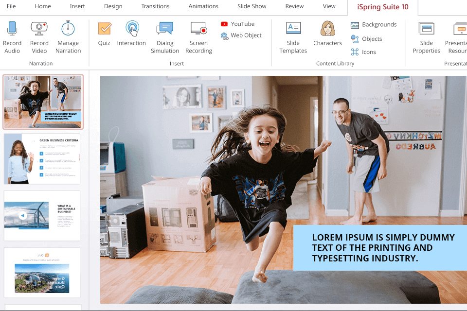 ispring suite interface