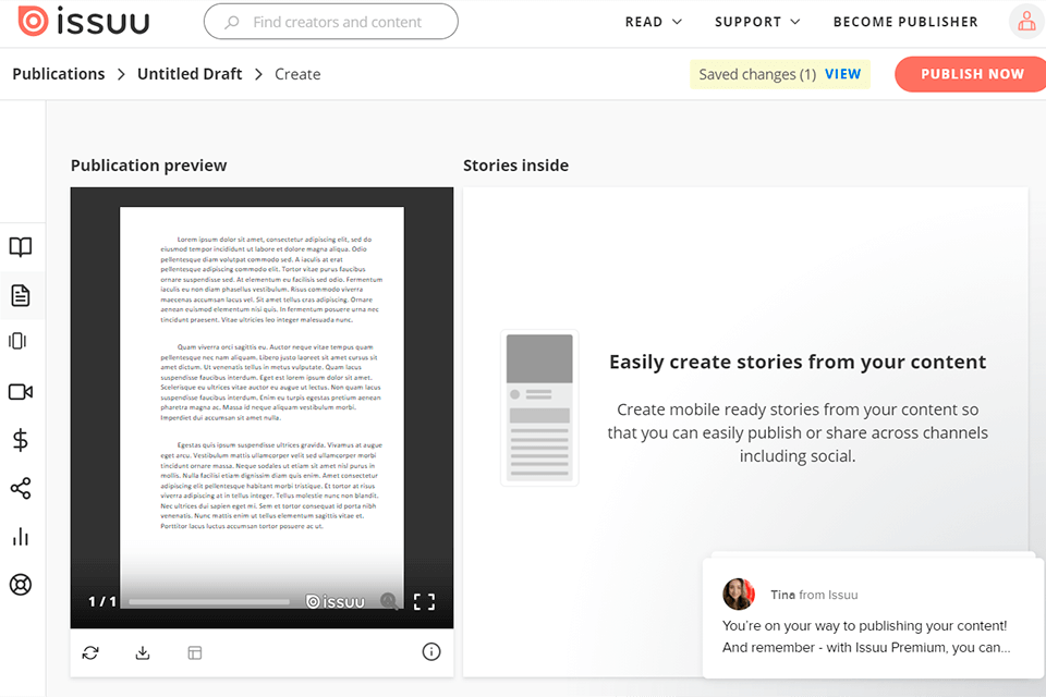 issue digital magazine publishing software interface