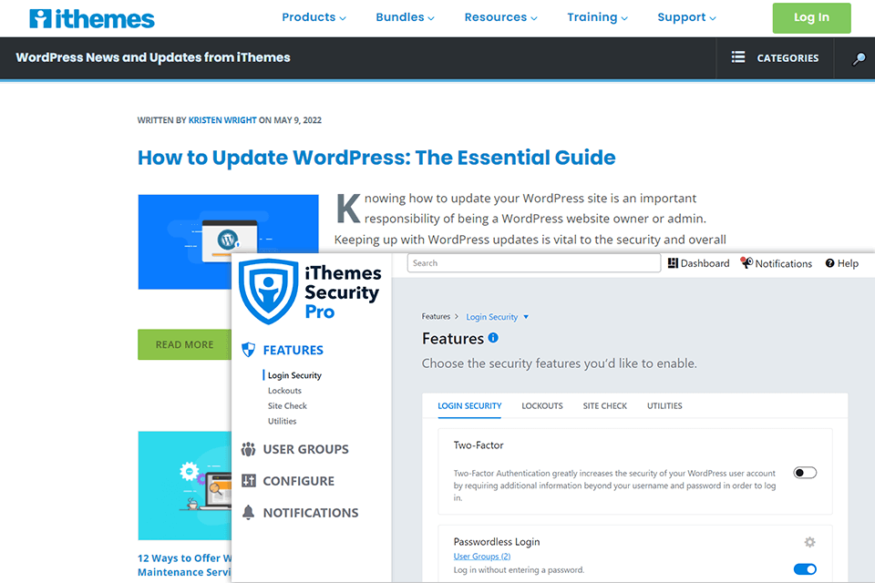 ithemes security pro wordpress plugin for blogs interface