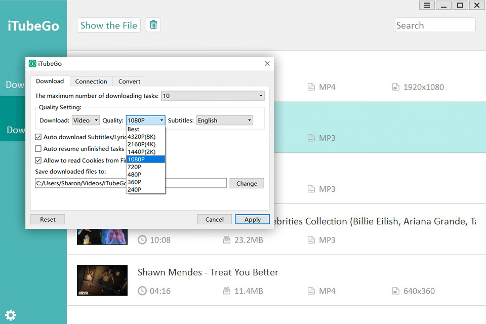 itubego free youtube downloader interface