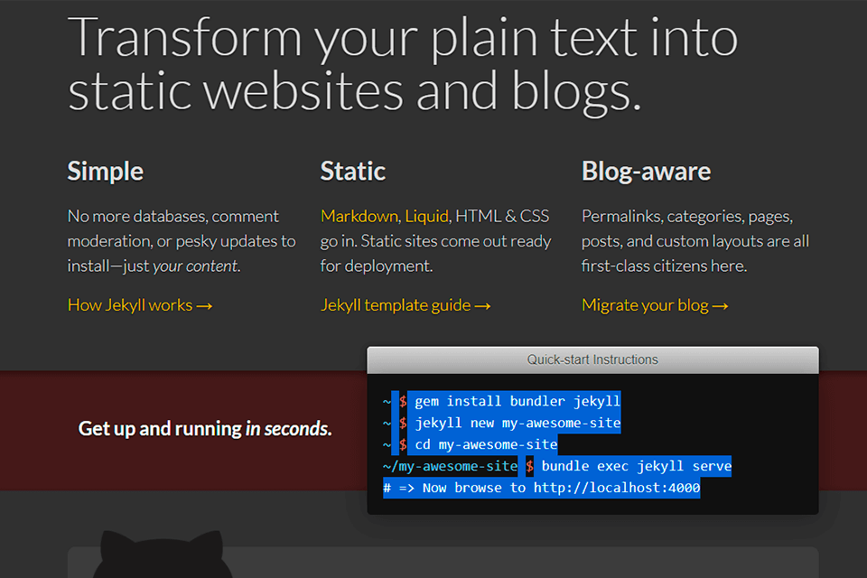 واجهة منصة التدوين jekyll