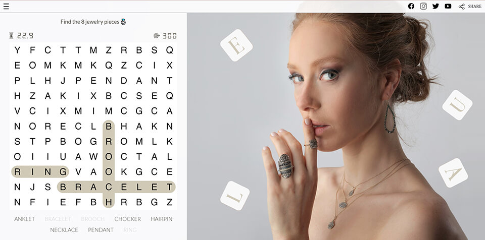 jewelry advertising idea game